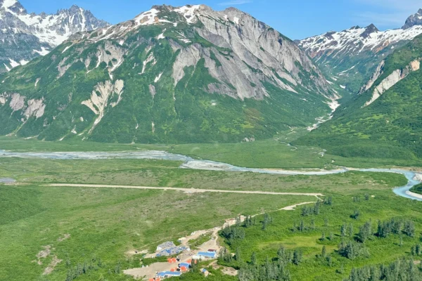 An arial shot of the Man camp at Johnson Tract Mine site